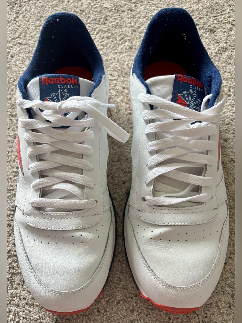Reebok Men’s Red, White & Blue Low-Top Sneakers